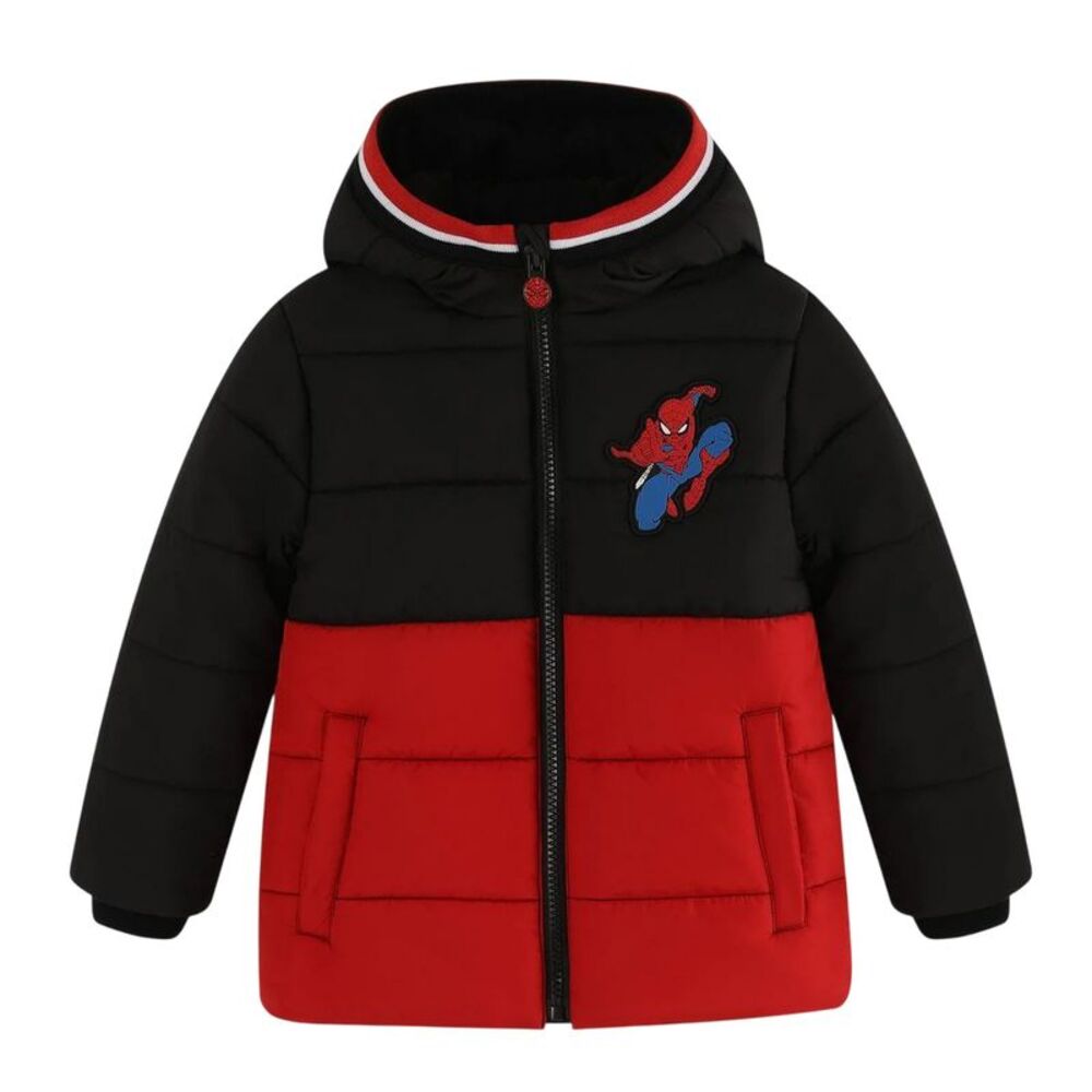 Spider-Man Childrens/Kids Puffer Jacket / Red/Black